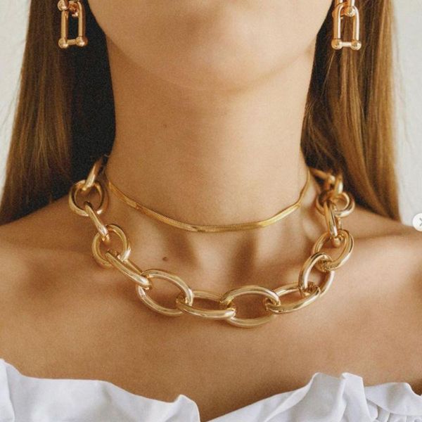 punk exaggerated thick chain choker necklace for women statement layered necklace collar on the neck checker 2021jewelry, Golden;silver
punk exaggerated thick chain choker necklace for women statement layered necklace collar on the neck checker 2021jewelry, Golden;silver