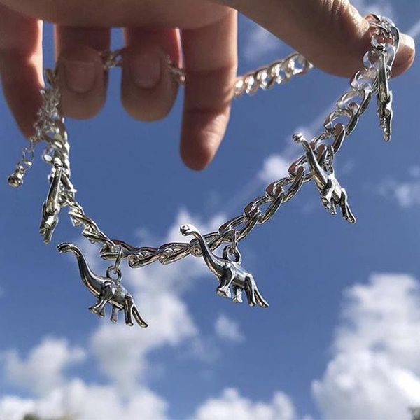 chains trend vintage harajuku goth punk metal dinosaur shape pendant chain choker necklace for women girl cool hip hop trendy jewelry, Silver
chains trend vintage harajuku goth punk metal dinosaur shape pendant chain choker necklace for women girl cool hip hop trendy jewelry, Silver
