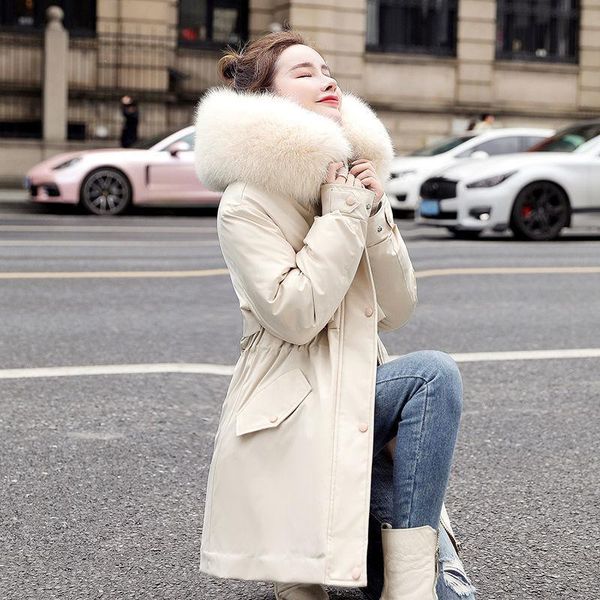 women's fur & faux medium and long winter clothes with plush 2021 korean version large wool coll, Black
women's fur & faux medium and long winter clothes with plush 2021 korean version large wool coll, Black