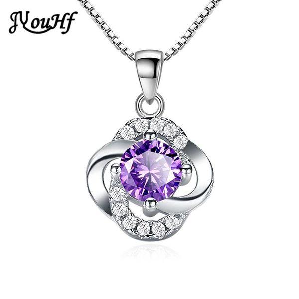 jyouhf elegant flower necklace women fashion white purple crystal cz zircon chain pendant for jewelry gift necklaces, Silver
jyouhf elegant flower necklace women fashion white purple crystal cz zircon chain pendant for jewelry gift necklaces, Silver