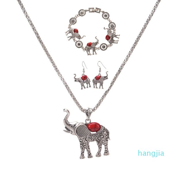 european and american exaggerated jewelry elephant necklace bracelet earrings three-piece set wholesale, Black
european and american exaggerated jewelry elephant necklace bracelet earrings three-piece set wholesale, Black
