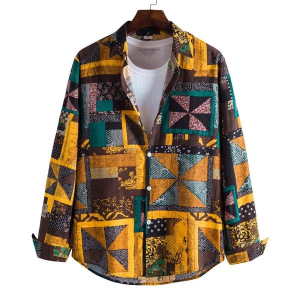 men's casual shirts geometric print shirt autumn long sleeve button turn-down collar hip hop fashion vintage clothes d924#, White;black
men's casual shirts geometric print shirt autumn long sleeve button turn-down collar hip hop fashion vintage clothes d924#, White;black
