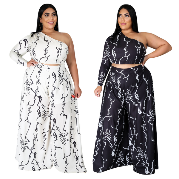 2021 women spring loose two piece sets with printing lady slash ne one sleeve short tees high waist wide-leg trousers outfits, Red
2021 women spring loose two piece sets with printing lady slash ne one sleeve short tees high waist wide-leg trousers outfits, Red