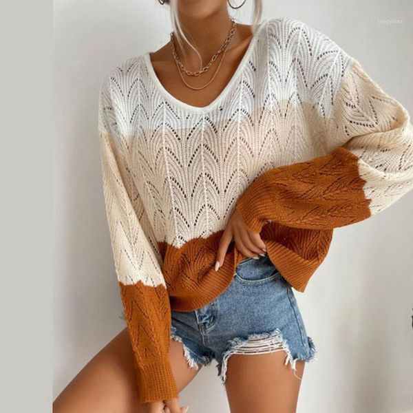 women's sweaters women hollow stitching color knitted sweater vintage autumn v neck thin pullover elegant loose casual long-sleeved ov, White;black
women's sweaters women hollow stitching color knitted sweater vintage autumn v neck thin pullover elegant loose casual long-sleeved ov, White;black