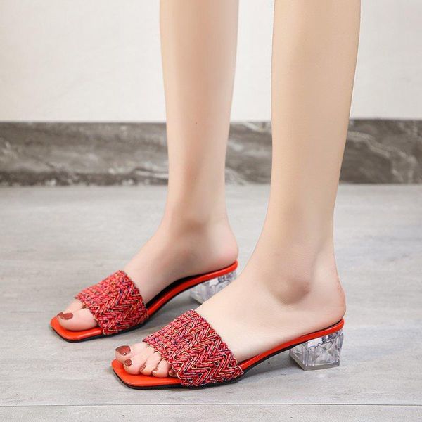 slippers 2021 women slides 5cm high heels mules female fetish summer sandals lady clear block low blue shoes, Black
slippers 2021 women slides 5cm high heels mules female fetish summer sandals lady clear block low blue shoes, Black