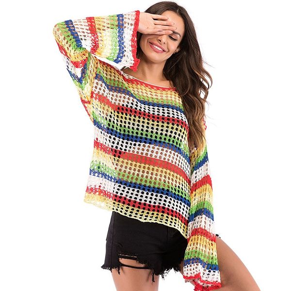 fashion sweater fine woolen hollow out crochet raiow 2021 spring loose round neck women's t-shirt, White;black
fashion sweater fine woolen hollow out crochet raiow 2021 spring loose round neck women's t-shirt, White;black