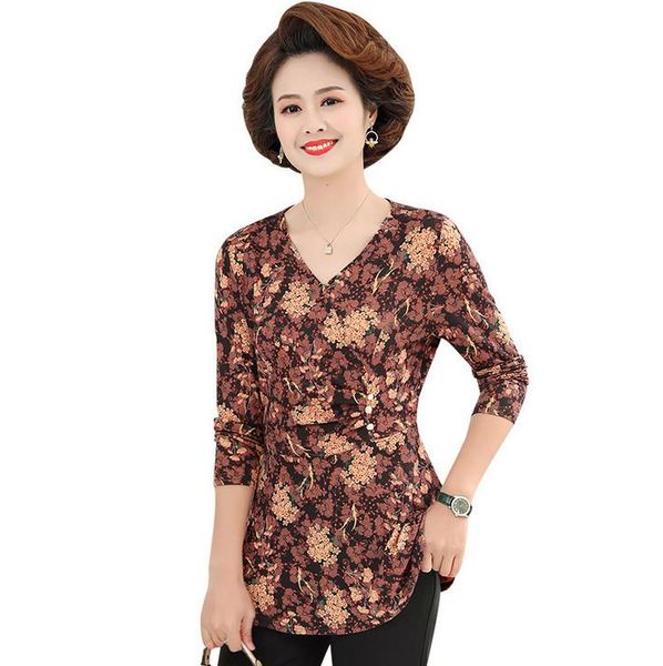 women's blouses & shirts spring middle age women clothing v-neck pullover long sleeve mother fashion plus size slim blouse bottom shir, White
women's blouses & shirts spring middle age women clothing v-neck pullover long sleeve mother fashion plus size slim blouse bottom shir, White