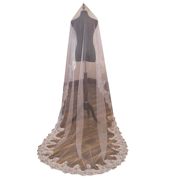 bridal veils beautiful wedding veil lace side 3 meters long trailing cathedral one layer white gauze soft net bride, Black
bridal veils beautiful wedding veil lace side 3 meters long trailing cathedral one layer white gauze soft net bride, Black