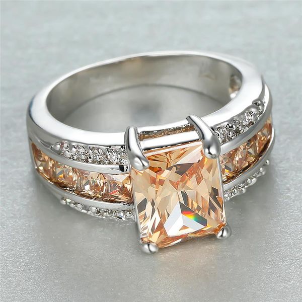 luxury female champagne crystal stone ring charm silver color thin engagement cute bridal square wedding rings for women, Slivery;golden
luxury female champagne crystal stone ring charm silver color thin engagement cute bridal square wedding rings for women, Slivery;golden
