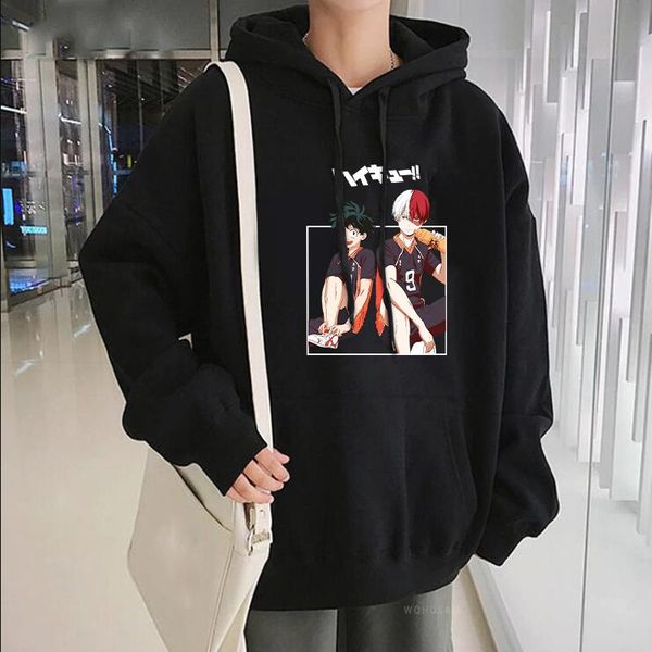 japan anime my hero academia hoodie funny cartoon haikyuu todoroki so and midoriya izuku printed long sleeve sweatshirts men's hoodies, Black
japan anime my hero academia hoodie funny cartoon haikyuu todoroki so and midoriya izuku printed long sleeve sweatshirts men's hoodies, Black