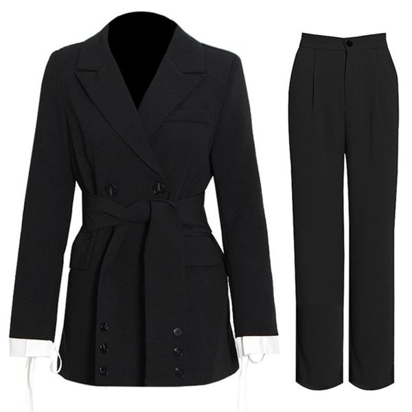 women's two piece pants black khaki blazer pant suits women 2021 work office double breasted slim belt jacket trousers straight pcs set, White
women's two piece pants black khaki blazer pant suits women 2021 work office double breasted slim belt jacket trousers straight pcs set, White