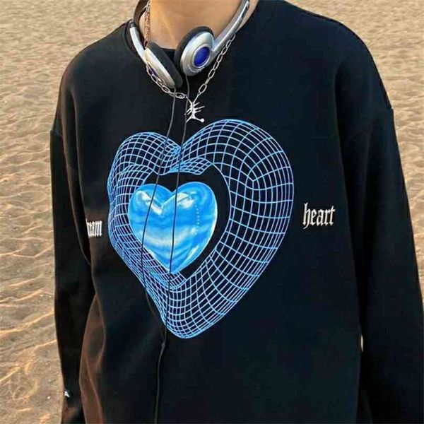 women's sweatshirt korea ulzzang casual fashion vintage heart print long sleeve winter hip hop harajuku streetwear 210805, Black
women's sweatshirt korea ulzzang casual fashion vintage heart print long sleeve winter hip hop harajuku streetwear 210805, Black