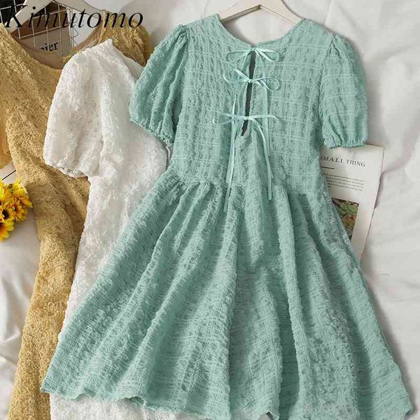 kimutomo summer wrinkled dress high waist thin round neck puff sleeve lace up clothes female solid color vestidos 210521, Black;gray
kimutomo summer wrinkled dress high waist thin round neck puff sleeve lace up clothes female solid color vestidos 210521, Black;gray