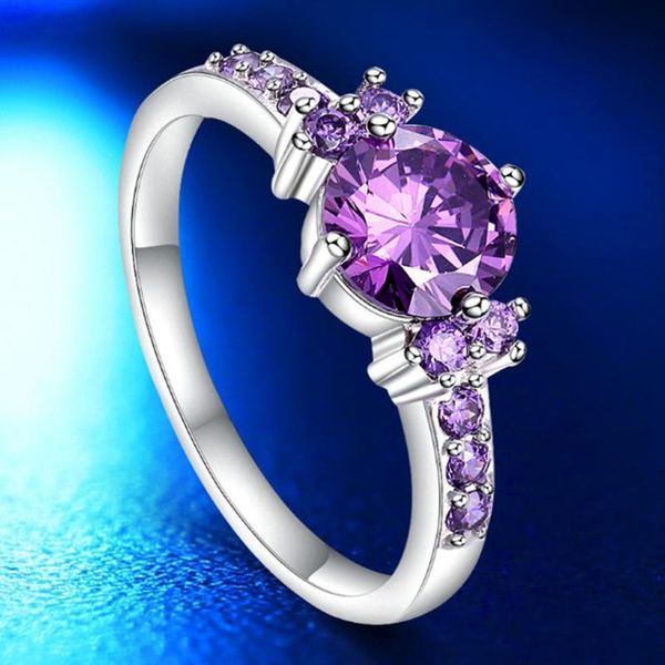 wedding rings trendy white gold ring round cut purple crystal for women beautiful engagement copper size 6-9, Slivery;golden
wedding rings trendy white gold ring round cut purple crystal for women beautiful engagement copper size 6-9, Slivery;golden