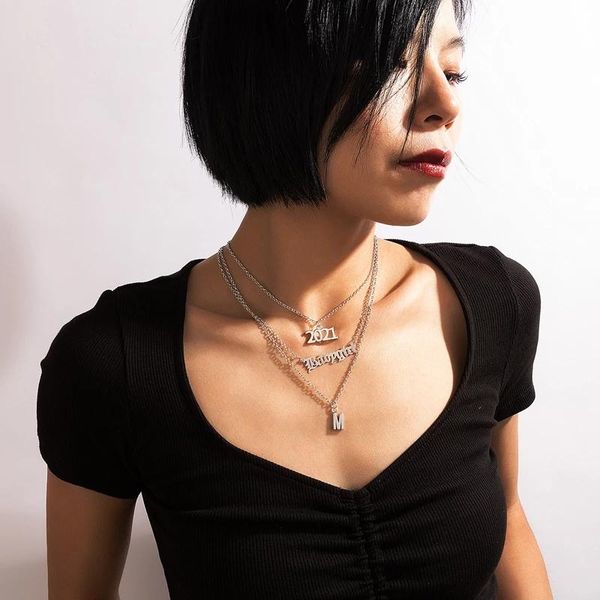 pendant necklaces huangtang multilayer letter m necklace for women boho silver color alloy metal 2021 trendy jewelry party collar
pendant necklaces huangtang multilayer letter m necklace for women boho silver color alloy metal 2021 trendy jewelry party collar