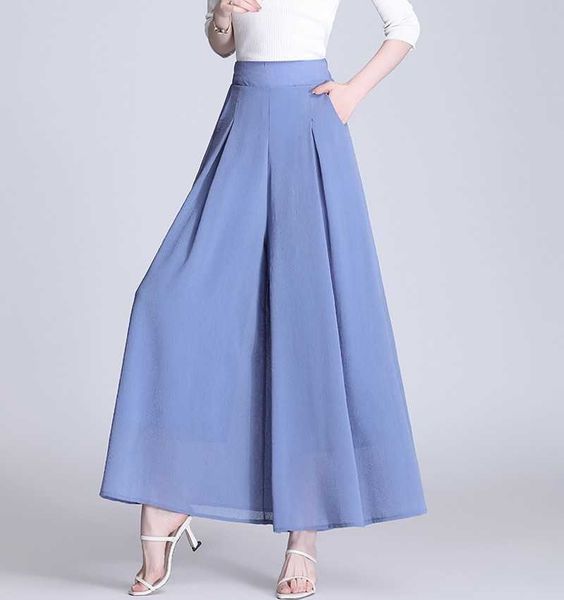 summer large size women chiffon pants high waist elastic casual loose wide leg 210531, Black;white
summer large size women chiffon pants high waist elastic casual loose wide leg 210531, Black;white