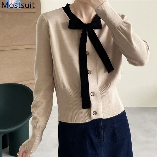 korean knitted bow cardigans sweaters women autumn winter long sleeve single breasted fashion solid vintage jumpers 210514, White;black
korean knitted bow cardigans sweaters women autumn winter long sleeve single breasted fashion solid vintage jumpers 210514, White;black