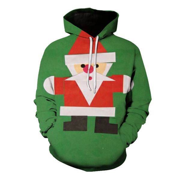 santa claus cute pattern hoodie visual impact party punk gothic round neck sweater hoodie, Black 
santa claus cute pattern hoodie visual impact party punk gothic round neck sweater hoodie, Black