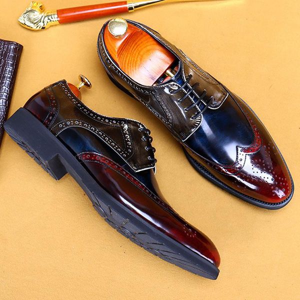 dress shoes brogue genuine leather men's handmade office business wedding blue black luxury lace up formal oxfords mens
dress shoes brogue genuine leather men's handmade office business wedding blue black luxury lace up formal oxfords mens