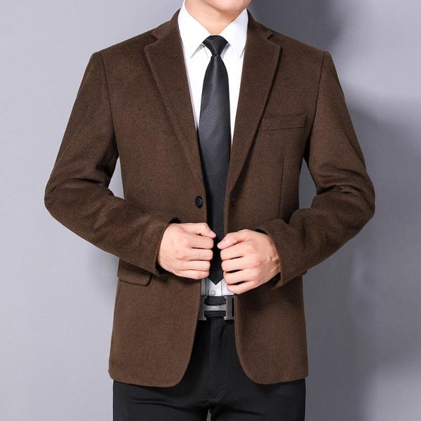 men's suits & blazers autumn winter men woolen dark camel navy blue black suit jacket notched collar buttons at cuff smart casual outfi, White;black
men's suits & blazers autumn winter men woolen dark camel navy blue black suit jacket notched collar buttons at cuff smart casual outfi, White;black