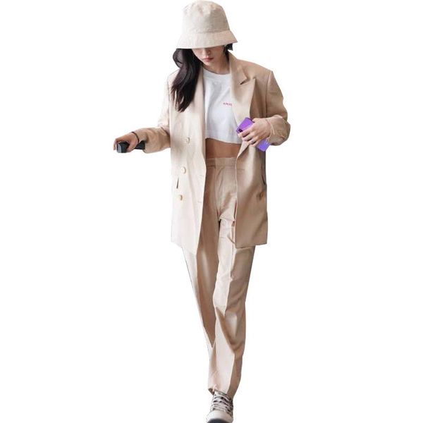 women's suits & blazers pants elegant woman summer suit set korean version of fashion casual double breasted two-piece, White;black
women's suits & blazers pants elegant woman summer suit set korean version of fashion casual double breasted two-piece, White;black