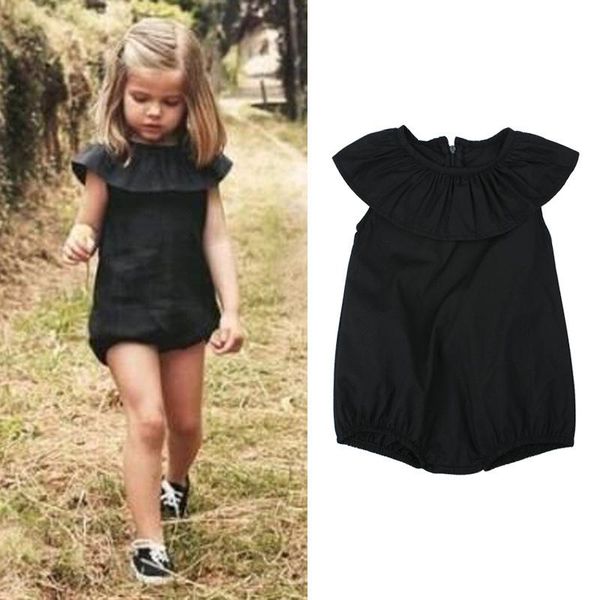 jumpsuits baby clothes girls summer pure black one-piece dress with ruffled lapel children wear for 1-5 years toddler infant, Blue
jumpsuits baby clothes girls summer pure black one-piece dress with ruffled lapel children wear for 1-5 years toddler infant, Blue