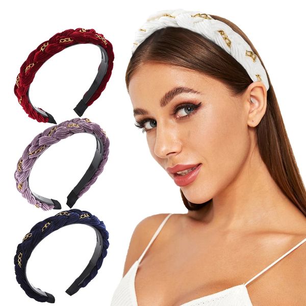pure color corduroy headband imitation gold chain braided hair hoop autumn all-match new product fashion hair accessories, Silver
pure color corduroy headband imitation gold chain braided hair hoop autumn all-match new product fashion hair accessories, Silver