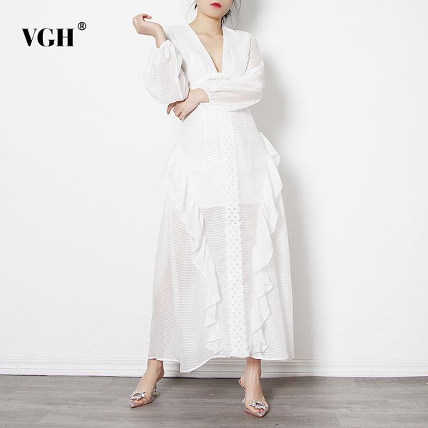 vgh ruffle dress for women embroidery lace dress for women elegant deep v neck long sleeve loose a line dresses female new 210421, Black;gray
vgh ruffle dress for women embroidery lace dress for women elegant deep v neck long sleeve loose a line dresses female new 210421, Black;gray