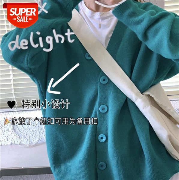 retro v-neck solid color knit cardigan sweater jacket women korean style loose lazy wool #6a7y, Black;gray
retro v-neck solid color knit cardigan sweater jacket women korean style loose lazy wool #6a7y, Black;gray