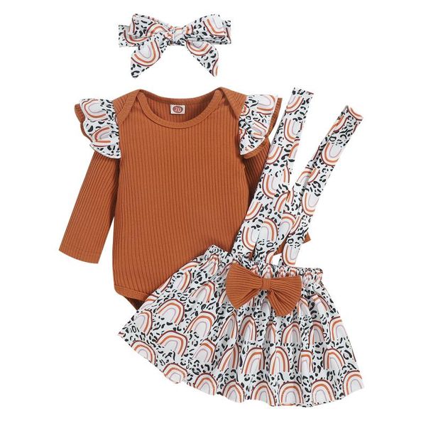 clothing sets 2021 0-18m baby girl ruffle shoulder long sleeve round neck ribbed romper+rainbow print strap skirt fall cute 3pcs set, White
clothing sets 2021 0-18m baby girl ruffle shoulder long sleeve round neck ribbed romper+rainbow print strap skirt fall cute 3pcs set, White