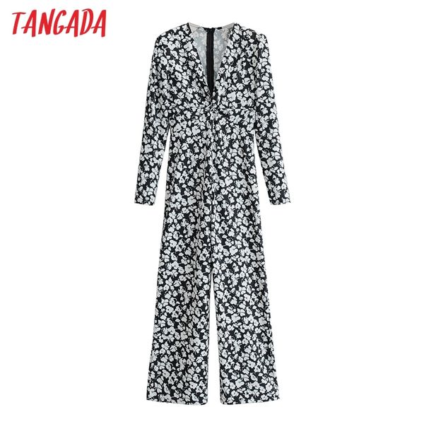 women floral print back zipper long sleeve pocket v neck female casual jumpsuit 1f73 210416, Black;white
women floral print back zipper long sleeve pocket v neck female casual jumpsuit 1f73 210416, Black;white