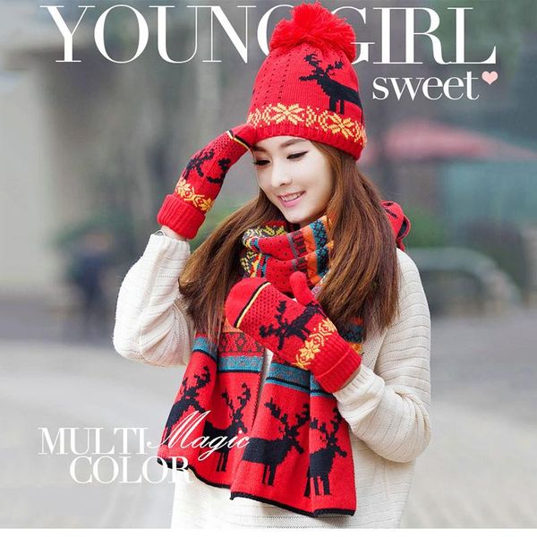 hats, scarves & gloves sets winter color patchwork caps knitted wool warm christmas reindeer scarf thick windproof hat glove for women or gi, Blue;gray
hats, scarves & gloves sets winter color patchwork caps knitted wool warm christmas reindeer scarf thick windproof hat glove for women or gi, Blue;gray