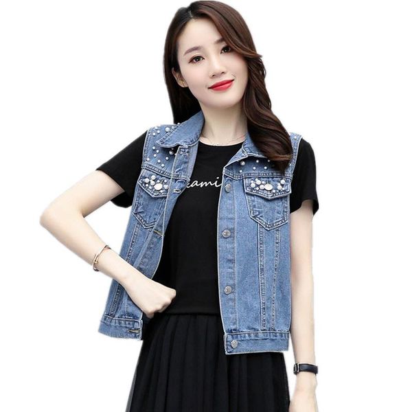 women's vests pearls beading denim vest for women spring autumn sleeveless turn-down collar single breasted pockets waistcoat plus size, Black;white
women's vests pearls beading denim vest for women spring autumn sleeveless turn-down collar single breasted pockets waistcoat plus size, Black;white
