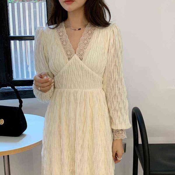 casual dresses autumn and winter bottomed lace inside french gentle temperament fairy waist closing thin skirt, Black;gray
casual dresses autumn and winter bottomed lace inside french gentle temperament fairy waist closing thin skirt, Black;gray