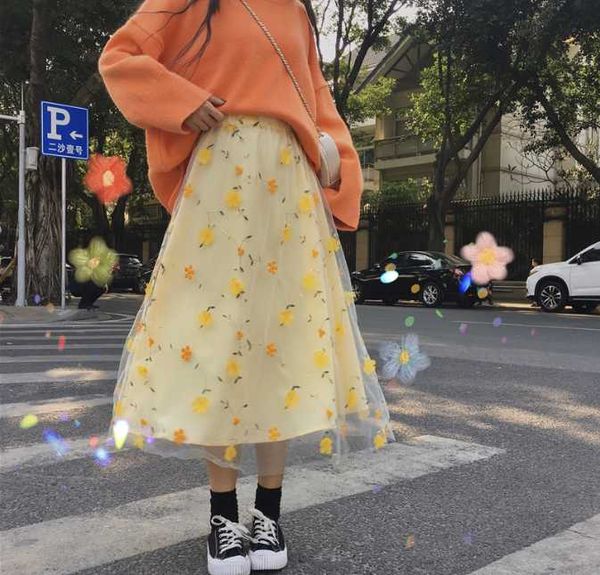 skirts yellow 3d flower lace skrit women high waist mesh long female elegant midi tulle skirt sweet cute student school wear saia, Black
skirts yellow 3d flower lace skrit women high waist mesh long female elegant midi tulle skirt sweet cute student school wear saia, Black