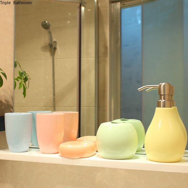 bath accessory set 1 european style ceramics washing solid color toothbrush cup shampoo lotion bottle soap box bathroom five piece
bath accessory set 1 european style ceramics washing solid color toothbrush cup shampoo lotion bottle soap box bathroom five piece