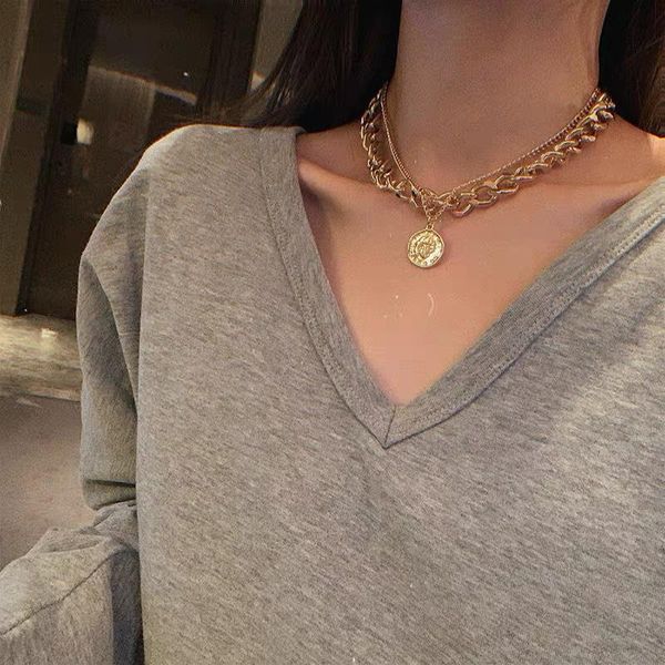 double layer punk cuban carved coin pendant choker necklace gold silver color chunky thick chain portrait women jewelry necklaces
double layer punk cuban carved coin pendant choker necklace gold silver color chunky thick chain portrait women jewelry necklaces