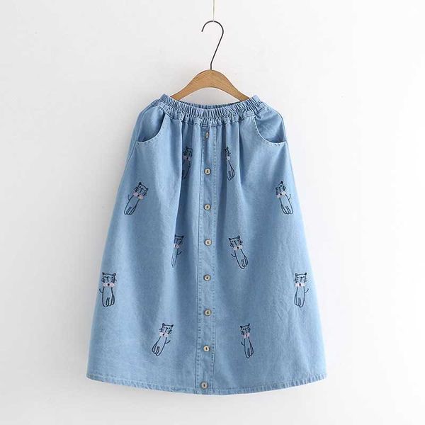 skirts japanese style cat embroidery kawaii lolita long midi denim skirt women elastic high waisted a-line button jeans nmjp, Black
skirts japanese style cat embroidery kawaii lolita long midi denim skirt women elastic high waisted a-line button jeans nmjp, Black
