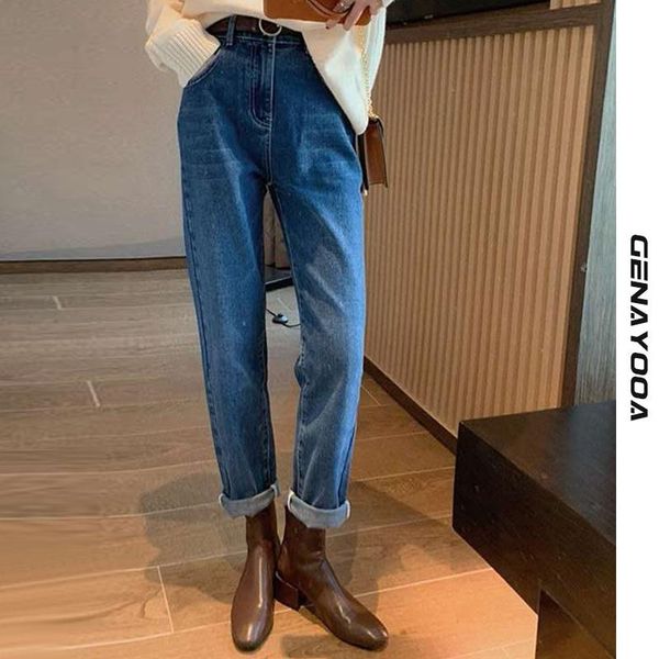 genayooa vintage woman jeans high waist casual denim winter streetwear boyfriend for women korean style pants women's, Blue
genayooa vintage woman jeans high waist casual denim winter streetwear boyfriend for women korean style pants women's, Blue