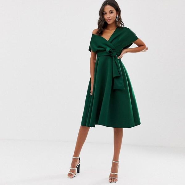 party dresses 2021 a line knee length prom green satin cop sleeve v-neck sashes evening dress women night, White;black
party dresses 2021 a line knee length prom green satin cop sleeve v-neck sashes evening dress women night, White;black