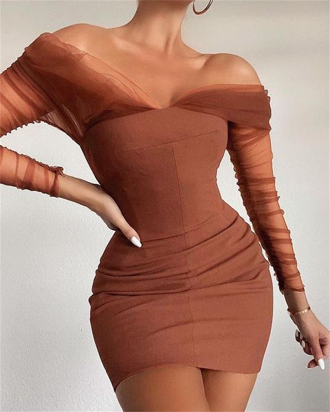 casual dresses ladies spring and autumn net gauze long sleeved one neck slim fit hip bandage mini dress vestidos fashion wholesale, Black;gray
casual dresses ladies spring and autumn net gauze long sleeved one neck slim fit hip bandage mini dress vestidos fashion wholesale, Black;gray
