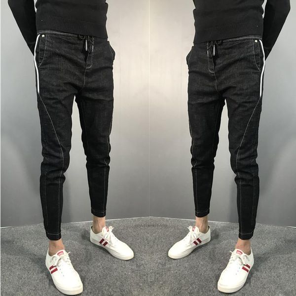spring autumn 2021 men's korean stretch leggings social spirit guy slim harem jeans trendy boy teenagers pencil pants, Blue
spring autumn 2021 men's korean stretch leggings social spirit guy slim harem jeans trendy boy teenagers pencil pants, Blue