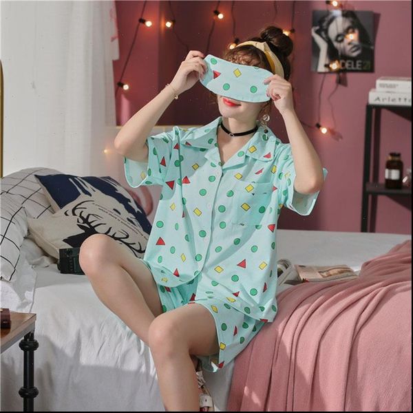 summer sweet lovely home womens sleepwears wear rack cotton shorts set with short sleeves, Black;red
summer sweet lovely home womens sleepwears wear rack cotton shorts set with short sleeves, Black;red