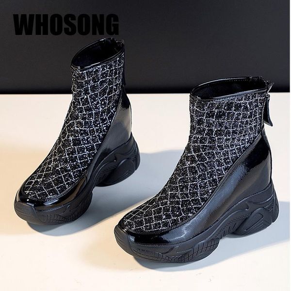 boots women ladies bling high increasing shoes woman ankle female patent leather brand girls slip on platform wedges, Black
boots women ladies bling high increasing shoes woman ankle female patent leather brand girls slip on platform wedges, Black