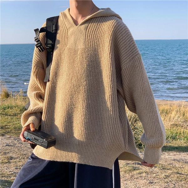 men's sweaters autumn winter hooded sweater men warm fashion casual knitted pullover korean loose long-sleeved mens jumper clothes, White;black
men's sweaters autumn winter hooded sweater men warm fashion casual knitted pullover korean loose long-sleeved mens jumper clothes, White;black