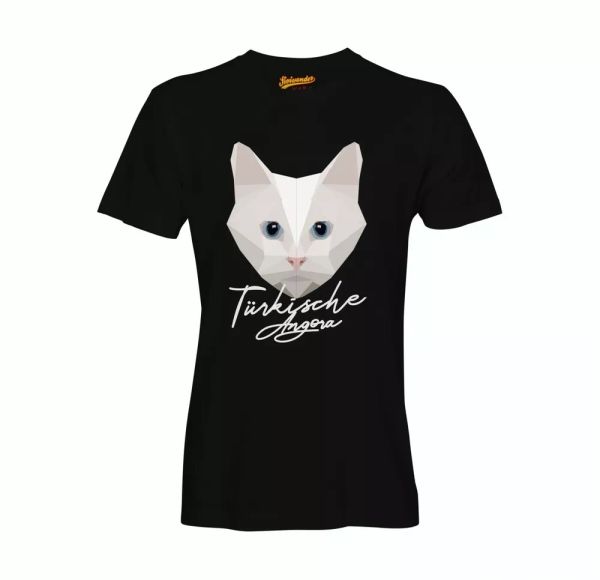Turkish Angora T-Shirt Polygon Cat by siviwonder, Mainly pictures