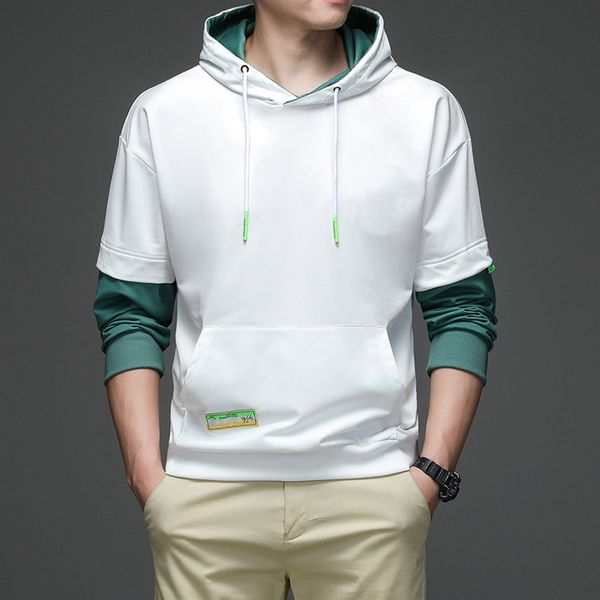 men's sweater long sve t-shirt korean fake two-piece hooded 2021 autumn new casual loose pullover t-bottomed shirt, Black
men's sweater long sve t-shirt korean fake two-piece hooded 2021 autumn new casual loose pullover t-bottomed shirt, Black