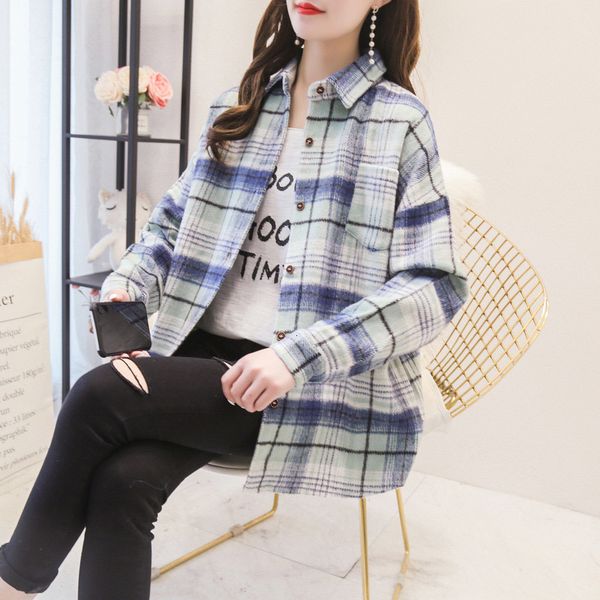 women's jackets shirt warm female spring plaid jacket shirts coat korean insulated outerwear woolen thickening loose button ladies, Black;brown
women's jackets shirt warm female spring plaid jacket shirts coat korean insulated outerwear woolen thickening loose button ladies, Black;brown