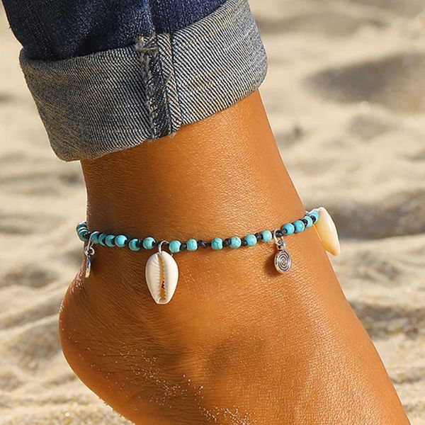 anklets zhongvi boho adjustable handmade weave women shell beads foot jewelry summer beach barefoot bracelet ankle on leg, Red;blue 
anklets zhongvi boho adjustable handmade weave women shell beads foot jewelry summer beach barefoot bracelet ankle on leg, Red;blue