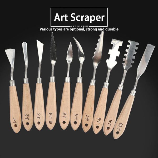 gift sets 10pcs wood handle stainless steel art scraper spatula palette knife set painting tools metal knives for oil paint acrylic canvas
gift sets 10pcs wood handle stainless steel art scraper spatula palette knife set painting tools metal knives for oil paint acrylic canvas